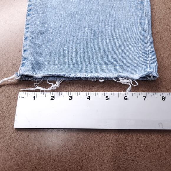 Levis Ribcage Jeans Women 27 Blue High Rise Button Fly Frayed Hem Retro Classic - Picture 8 of 13